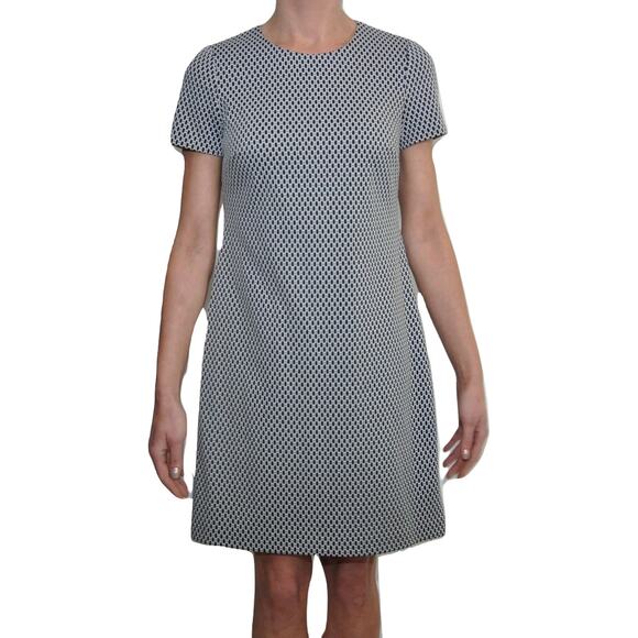 Calvin Klein Short Sleeve Back Zipper Stretch Sheath Dress Top Black/Cream 4 Nwt - Picture 3 of 3